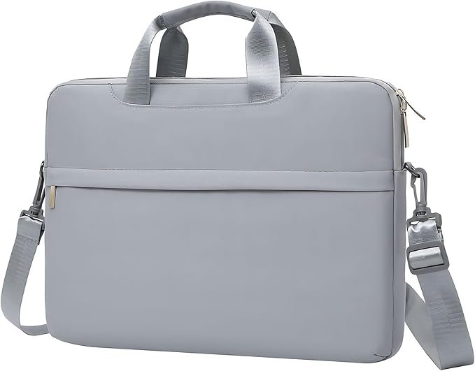 X-Spring 360 Degree Protective Laptop Shoulder Bag 36cm with Strap and Handle Lightweight for Men & Women Travel Business Office Grey