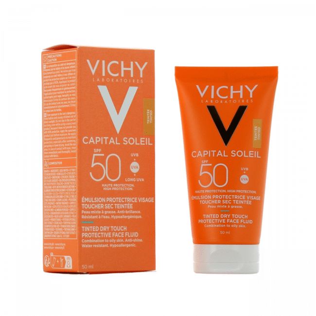 Vichy Capital Soleil Tinted Dry Touch Emulsion). 