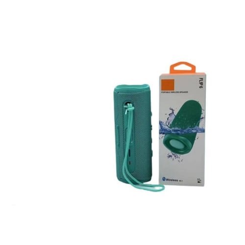 The photo-promptu speaker is JBL Flip 6, a portable, waterproof and dust-proof speaker. Key Features: Featuring a two-way speaker system that provides a clear and strong voice with a deep bass sound, as well as double negative radiators to enhance bass sound. - Image 9