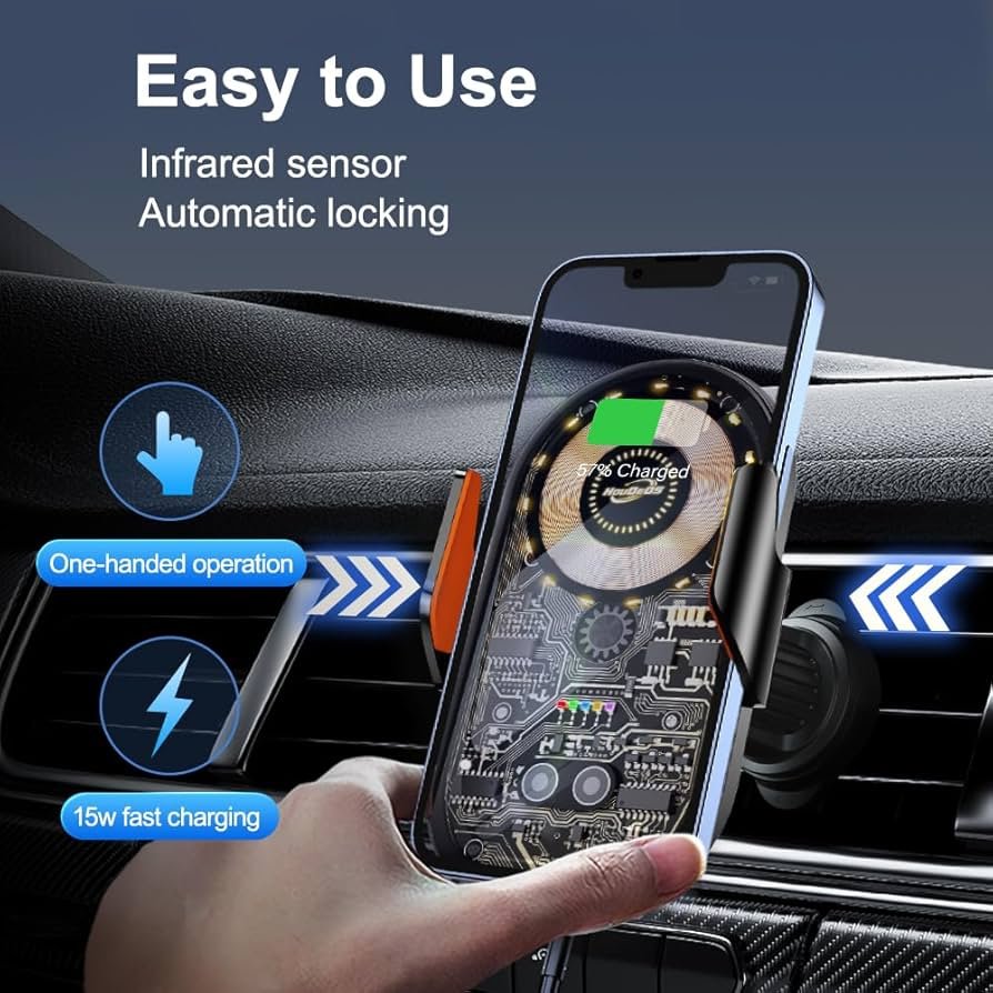 X11 Wireless Mobile Holder & Fast Charger + Car MP3 – Black - Image 2